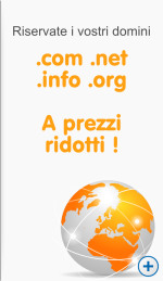I vostri domini .com .net .org .info e .biz a prezzi ridotti!